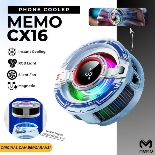 MEMO CX16 Mobile Phone Cooling Fan | Magnetic Semiconductor Cooler | Ultra-Quiet | Fast Cooling | Gaming Radiator for Android & iPhone