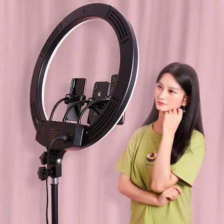 LED Ring Light with Adjustable Tripod Stand & Phone Holder – Dimmable Selfie Light for Photography & Live Streaming