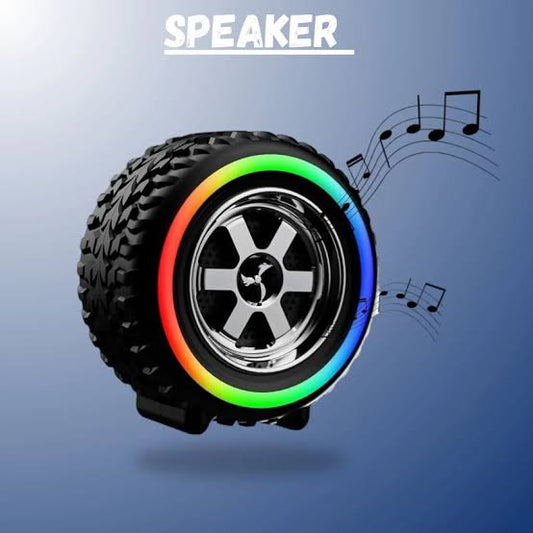 Wheel Speaker – Portable RGB Bluetooth Speaker with LED Light Show | Wireless Steering Wheel Design Speaker