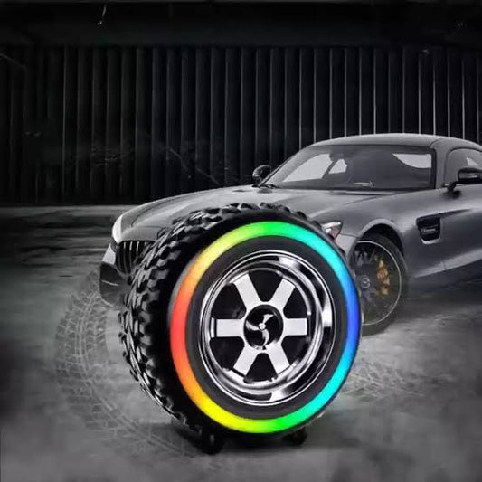 Wheel Speaker – Portable RGB Bluetooth Speaker with LED Light Show | Wireless Steering Wheel Design Speaker